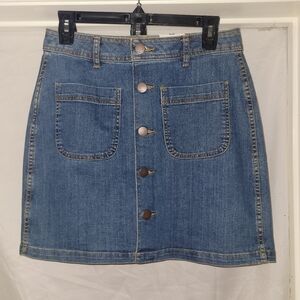 NWT - A.N.A Skirt | Medium Wash Denim | Button Down |Mini Skirt | Size: 4 / 27.